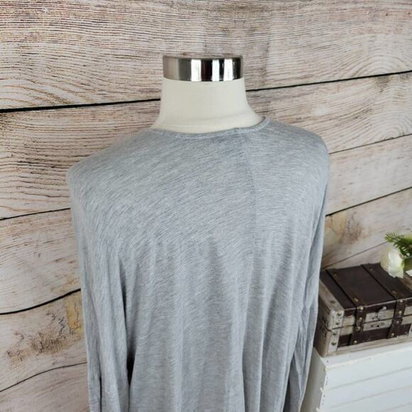VINCE Drop Shoulder V Neck Top Tshirt Gray Large‎ - Picture 4 of 7